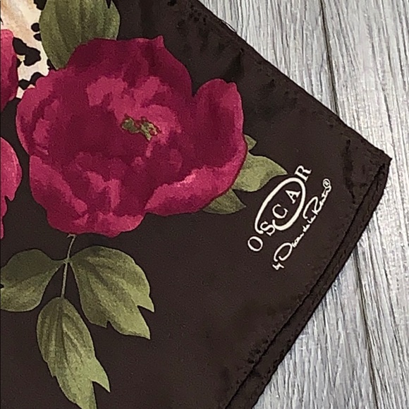Oscar de la Renta Accessories - Oscar de La Renta Animal Print and Flower Scarf
